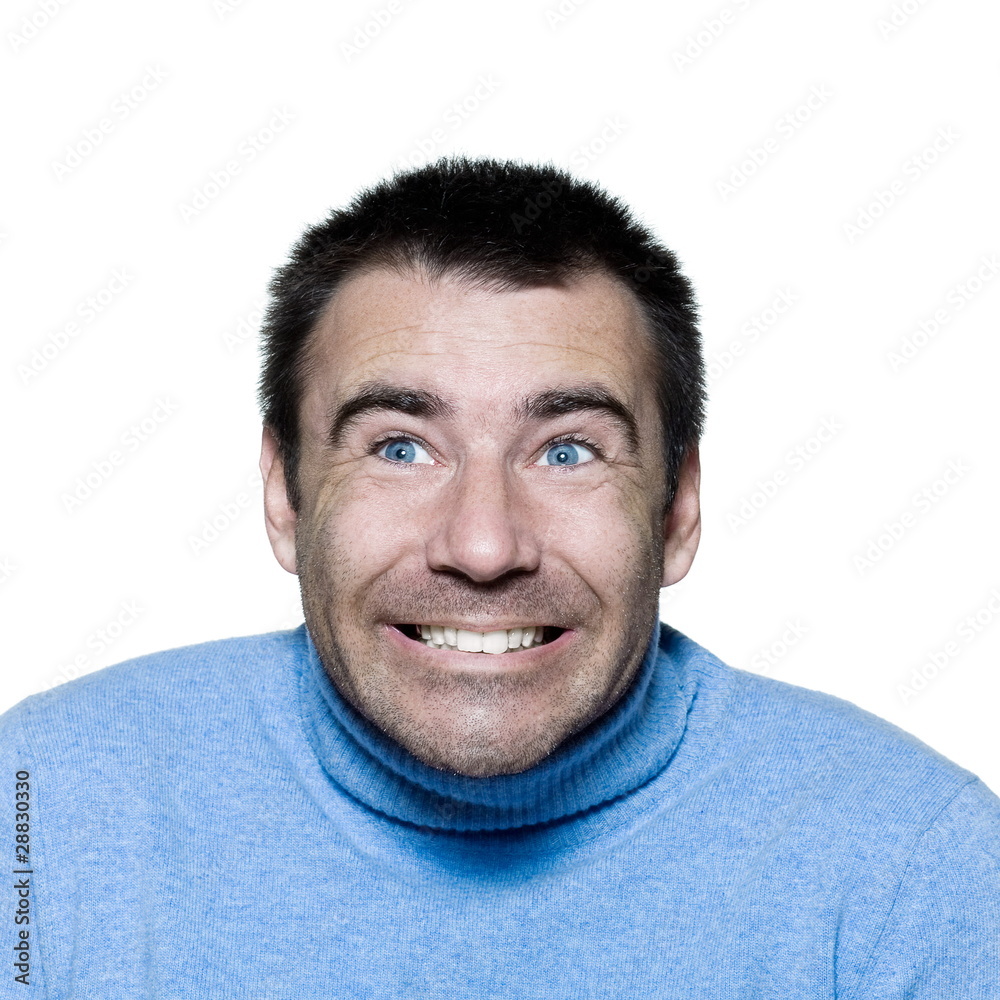 Fototapeta premium man portrait smiling happy childish satisfaction