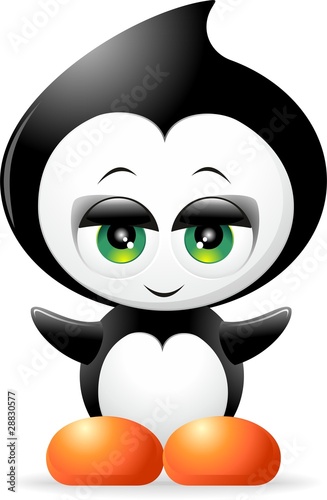 Pinguino Goccia Cartoon-Drop Penguin Cartoon-Vector