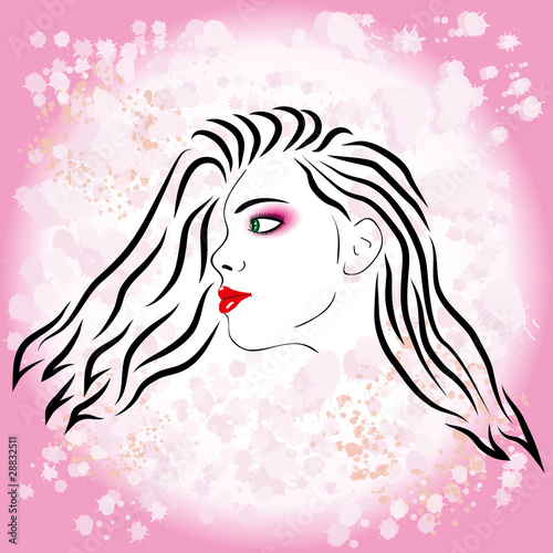 Pink girl fashion silhouette