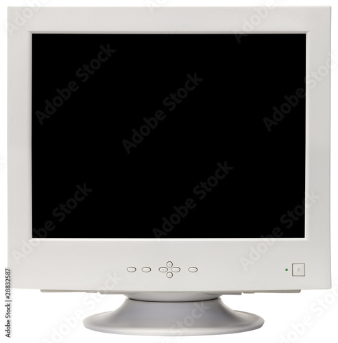 CRT monitor cutout with two clipping paths photo