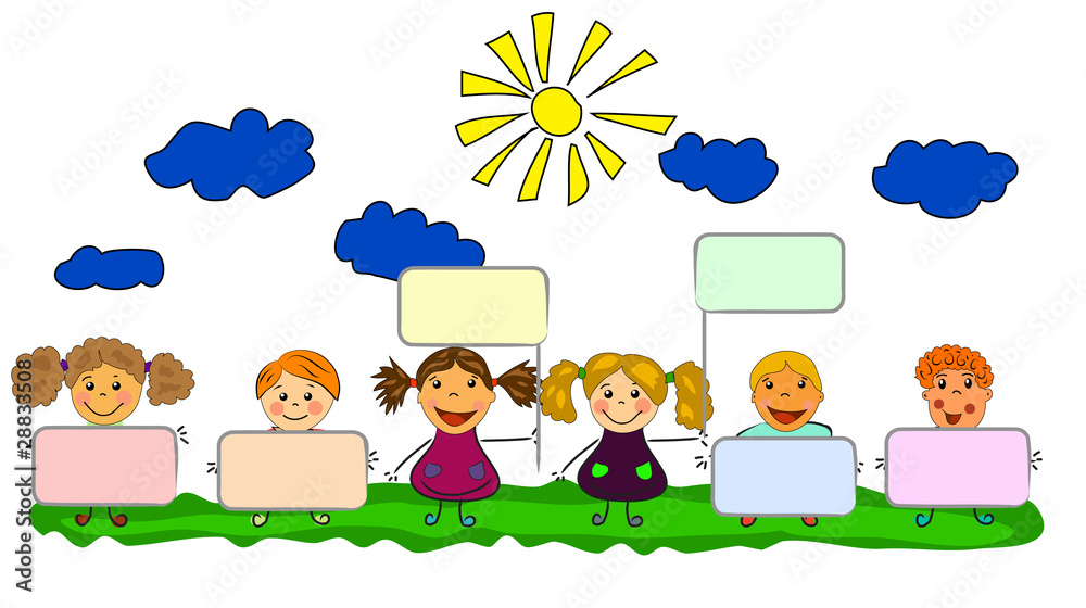 Obraz premium vector happy kids