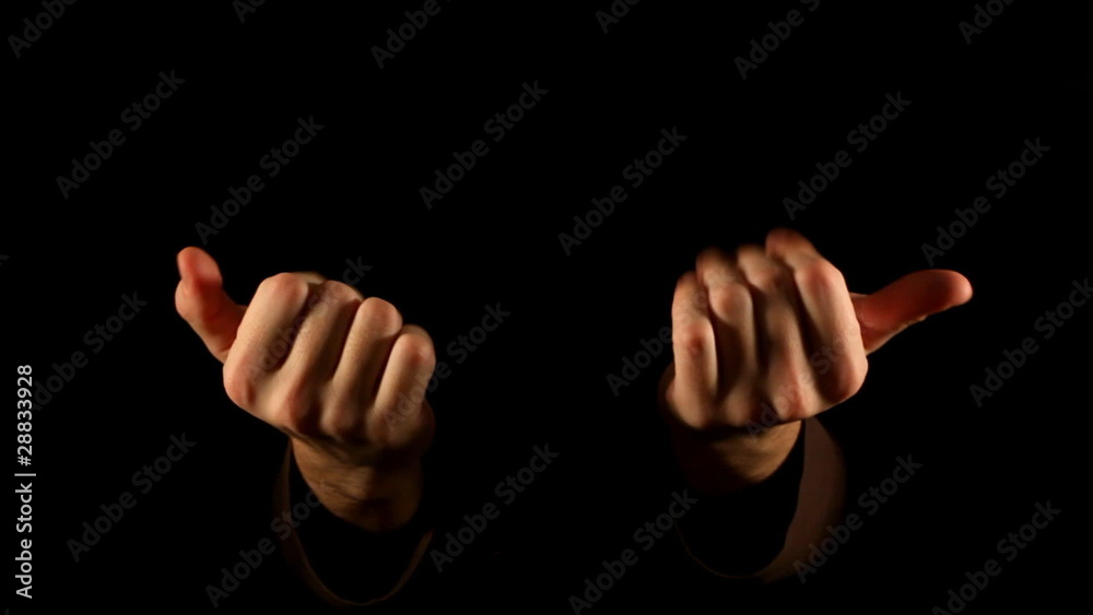 Come to me gesture on black background Come to me gesture on black background