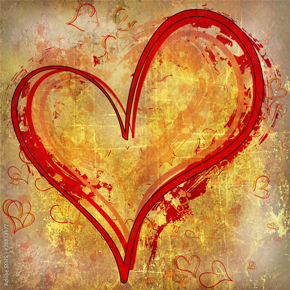 Heart painted on metal illustration