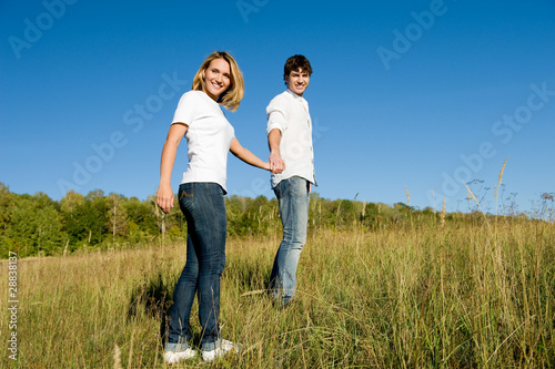 full-length portrait young couple