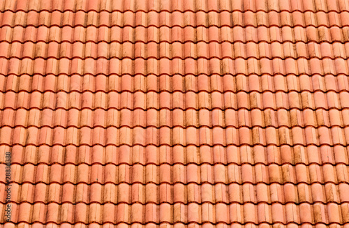 Pattern of red roof tiles
