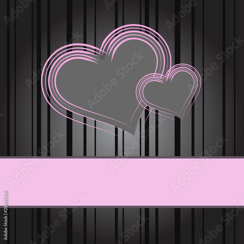 pink heart on black background