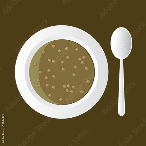 tasty lentil soup in white bowl