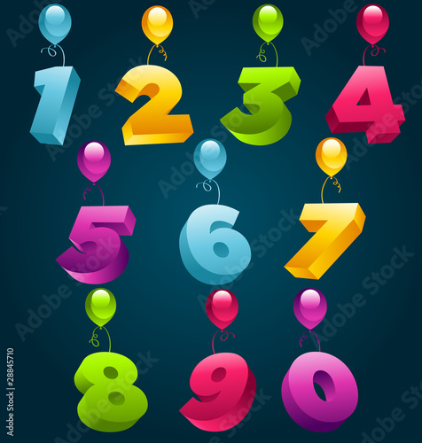 3D Party Balloons Numbers © mictoon