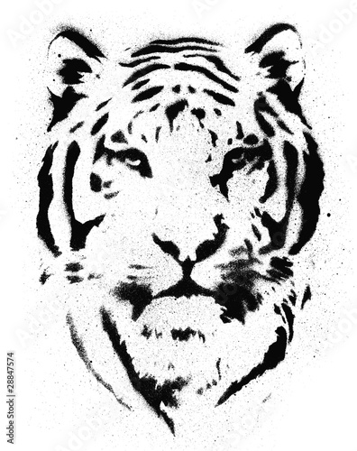 Fototapeta Naklejka Na Ścianę i Meble -  Tiger Stencil Vector