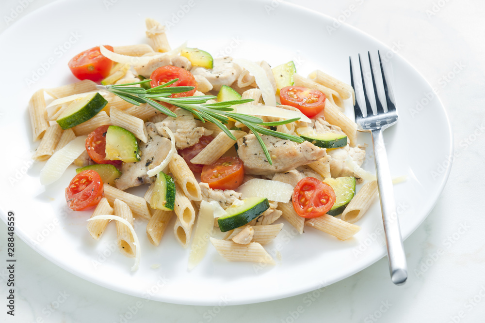 pasta penne with turkey meat and vegetables pasta penne with turkey meat and vegetables