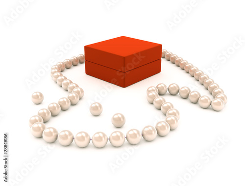 Pearl's necklace with red box