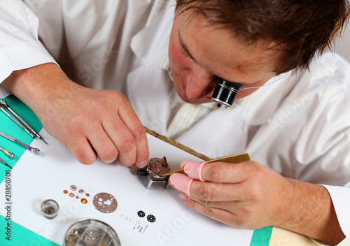 Obraz na plátně watchmaker in workshop