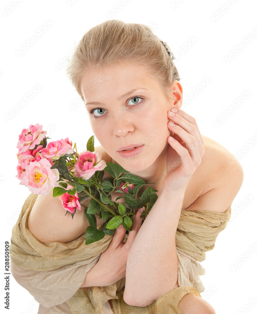 portrait of a girl with a flower portrait of a girl with a flower