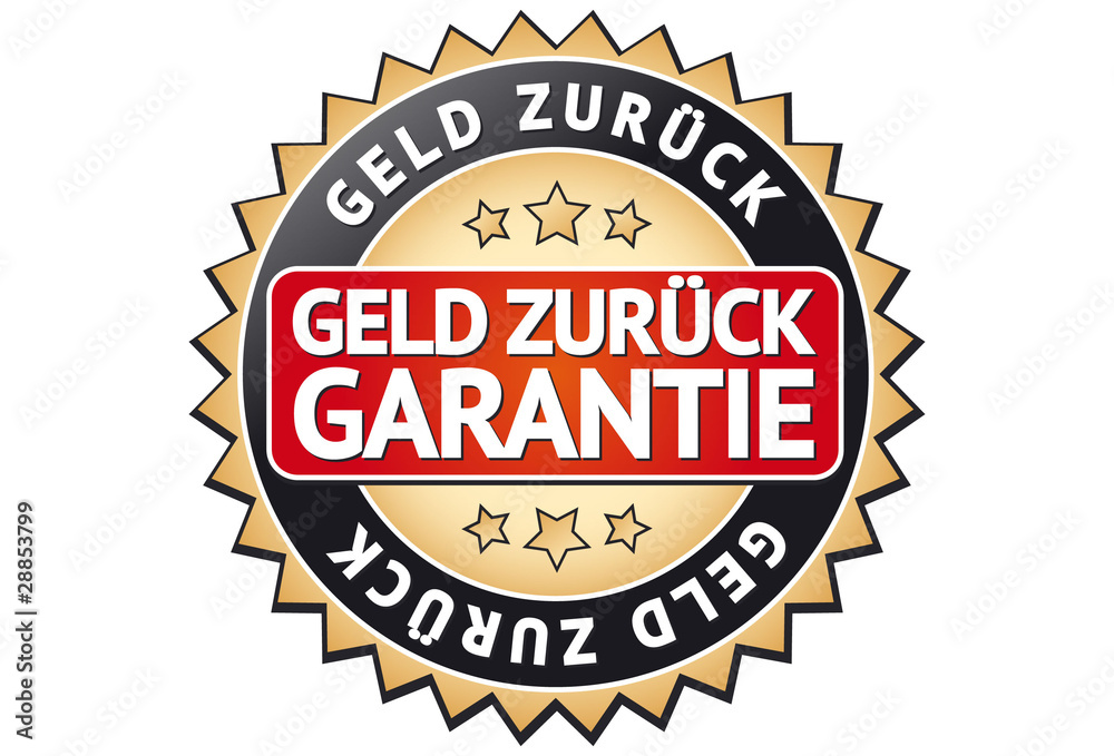 Geld zurück Garantie Siegel / Button Geld zurück Garantie Siegel / Button