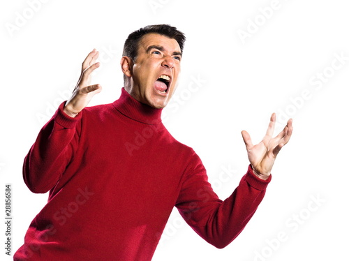 Принти на полотні caucasian man anger gesture