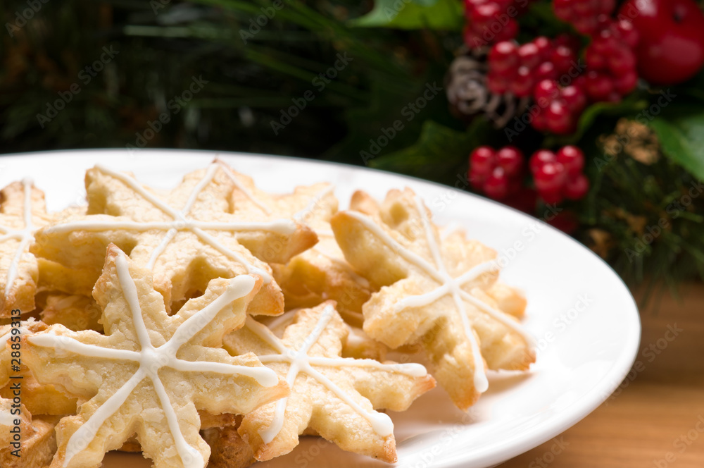 Decorated star shape christmas cookies Decorated star shape christmas cookies