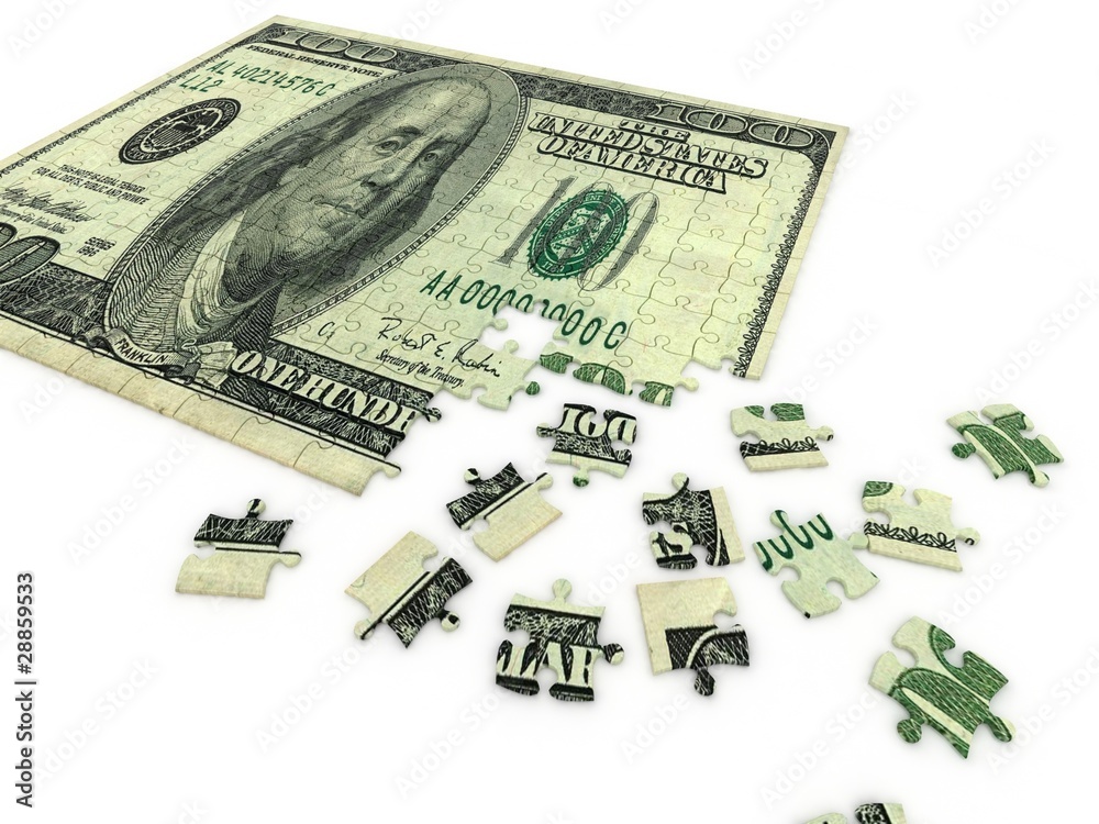 Fototapeta premium Puzzle dollar