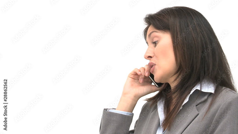 Angry businesswoman talking on the phone Angry businesswoman talking on the phone