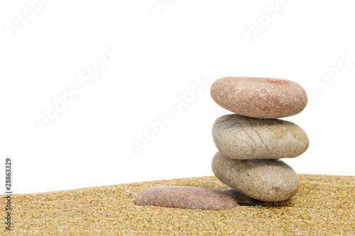 zen stones in the sand