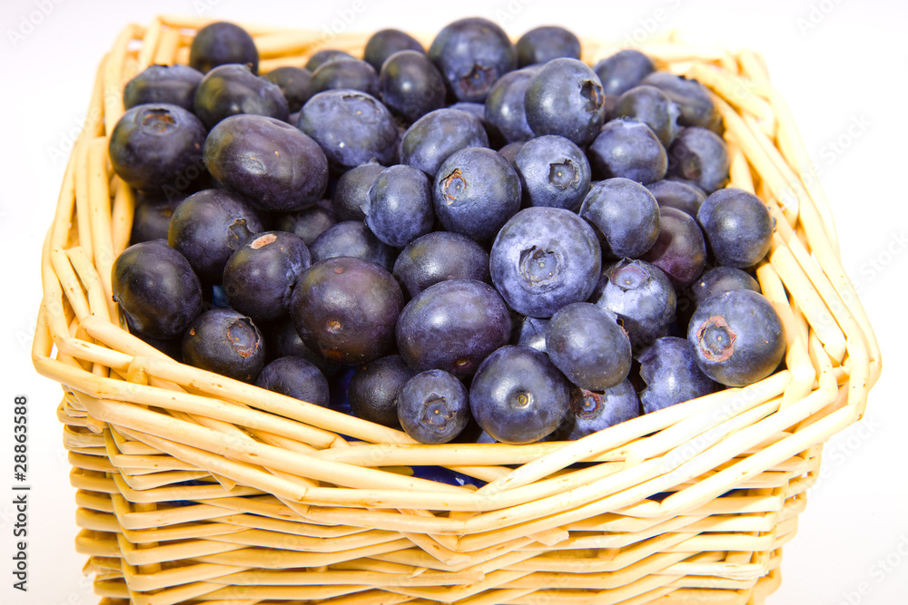 The basket full of a ripe bilberry The basket full of a ripe bilberry