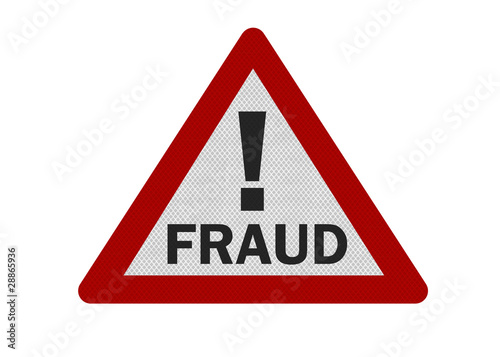 Принти на полотні Photo realistic 'fraud warning' sign, isolated on white