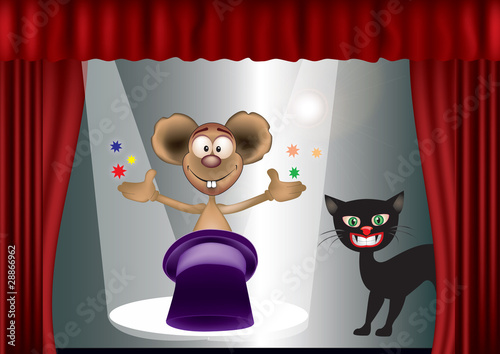 Show at the theater with the cat and mouse
