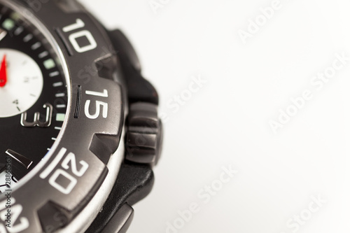 Close up of a Chronograph Watch on a White Background