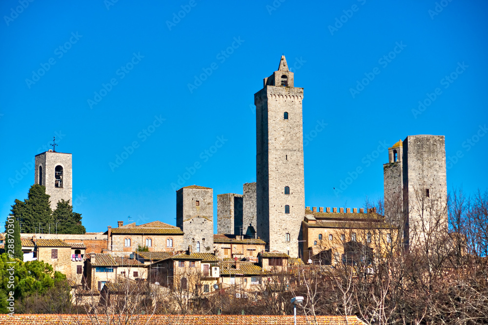 View of san gimignano, Siena, Tuscany, Italy.
