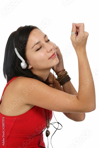 Beautiful Girl Listening to Music