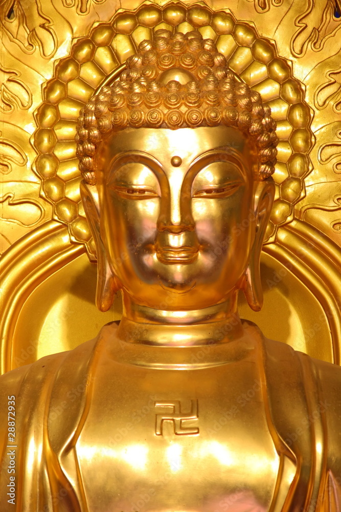 Image of golden Buddha in Chinese temple