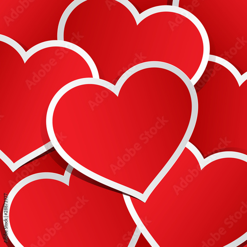 Vector background made of red heart stickers