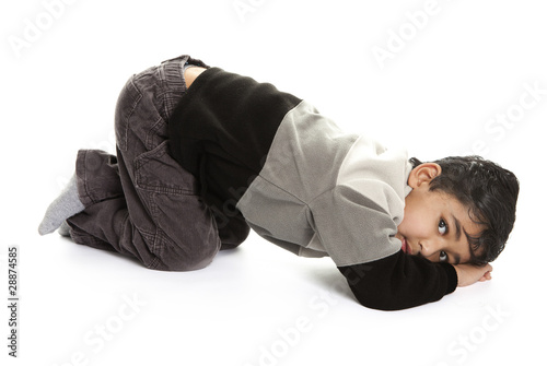 Toddler Throwing a Tantrum, Isolated, White © mitgirl