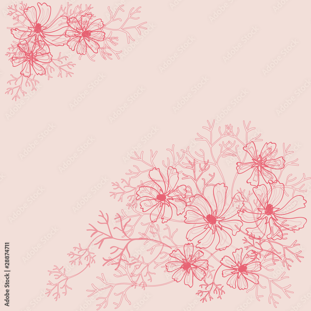 Beautiful decorative background with flowers outlines. Beautiful decorative background with flowers outlines.