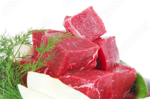 meat slices over white bowls ready to prepare