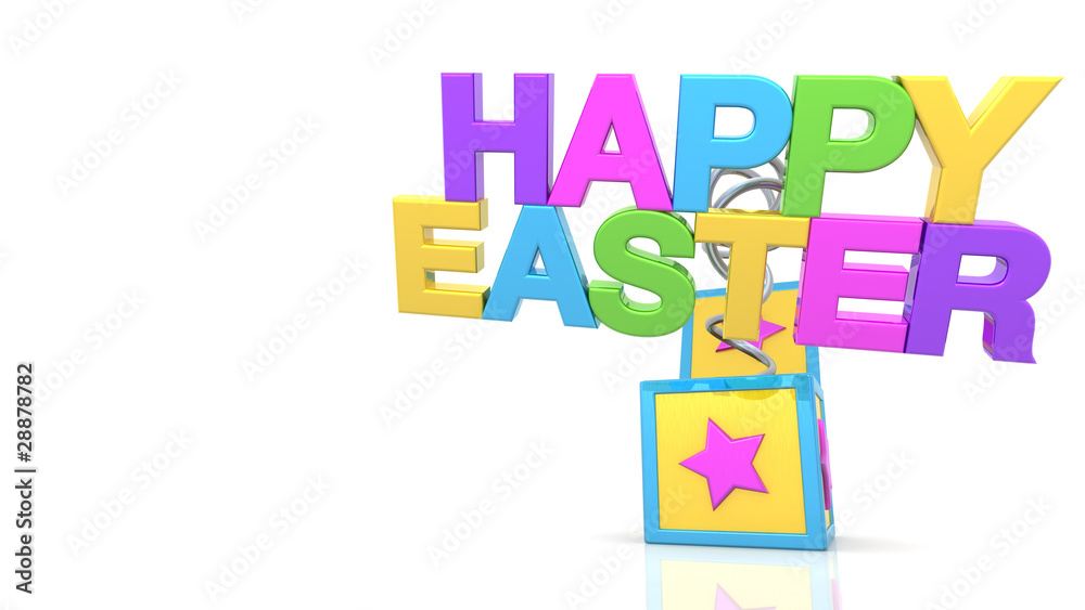 jack-in-the-box with happy easter text