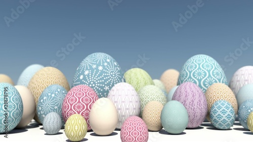 3d animated dolly shot through colourful eastereggs. HD 1080i. photo