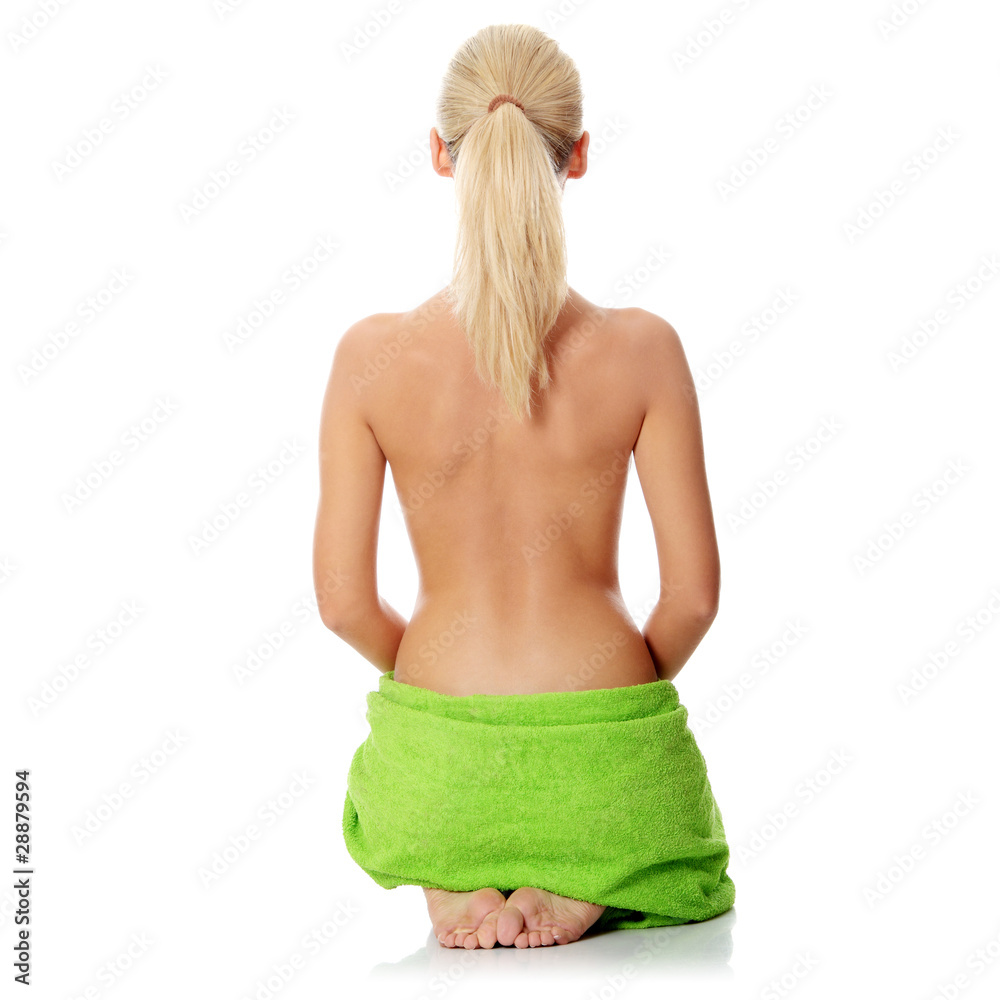 Naklejka premium Beautiful woman before spa treatment