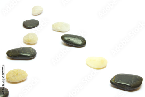 Photography Black and white stones isolated on white
