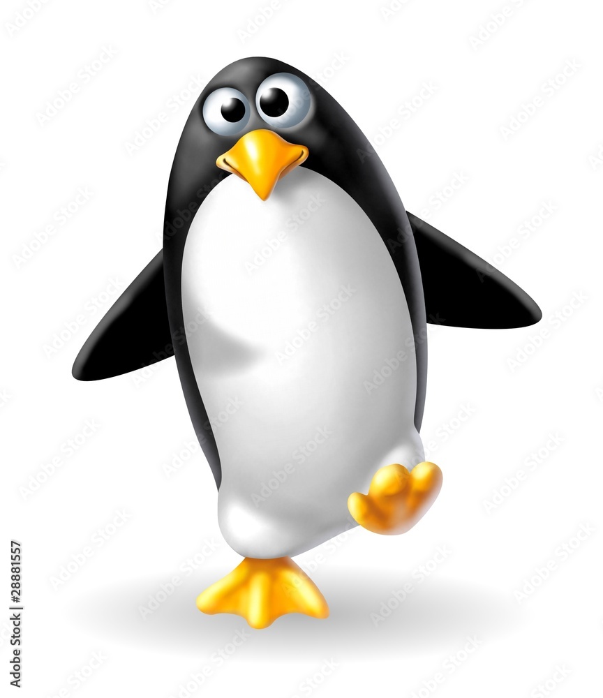 Naklejka premium pinguino in cammino