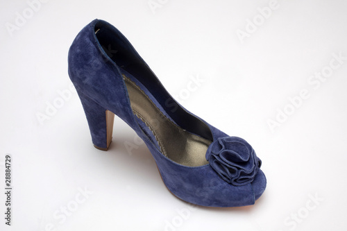 Blue high heeled shoes