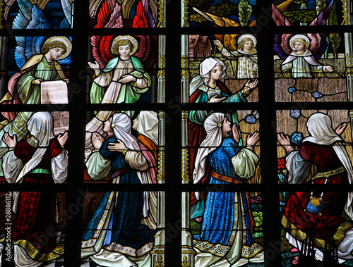 Stained glass church window - Alsemberg, Belgium