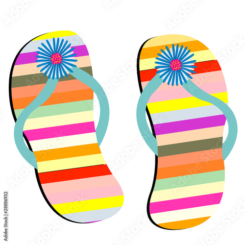 beach shoes against white