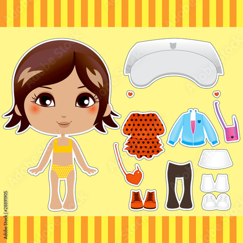 Sweet and cute brunette latina fashion girl clothes collection