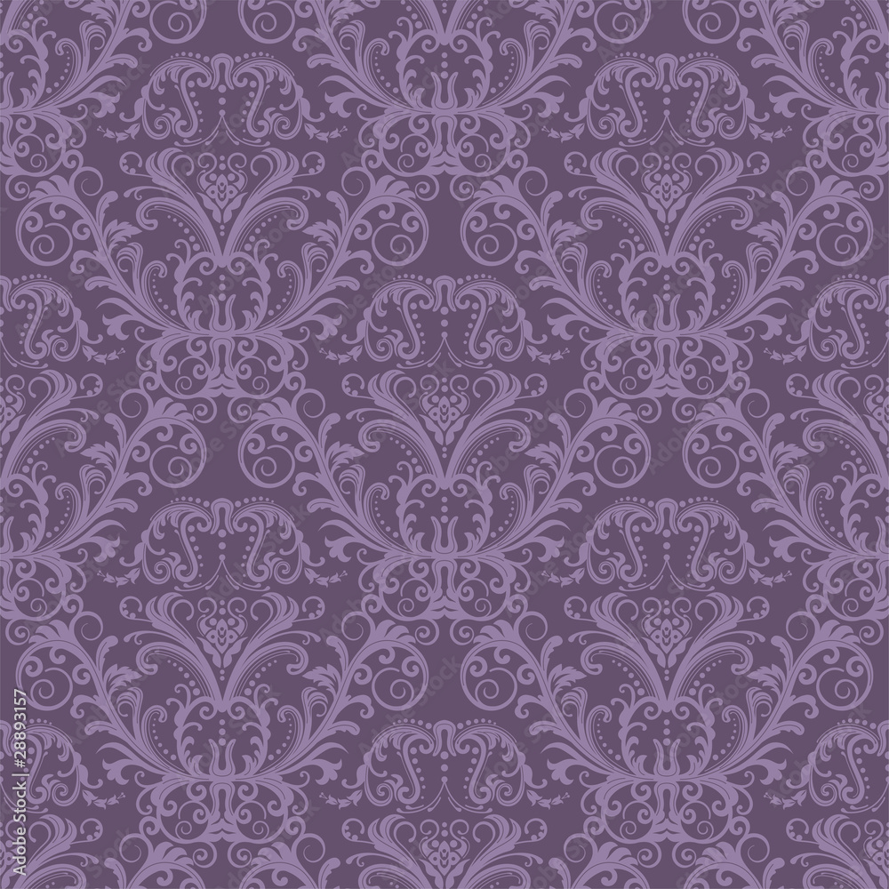 Seamless purple floral wallpaper