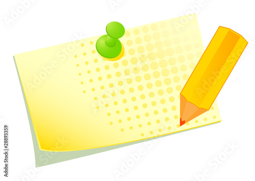 Vector illustration of a sticky with a pencil