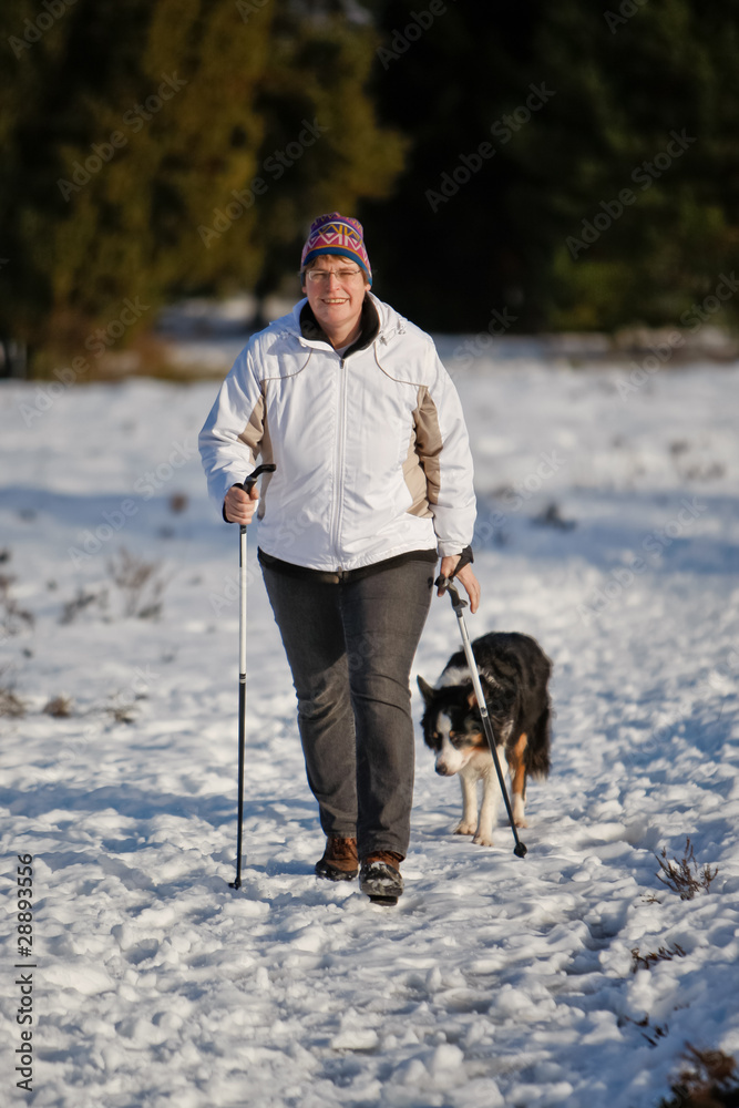 Nordicwalking im Schnee