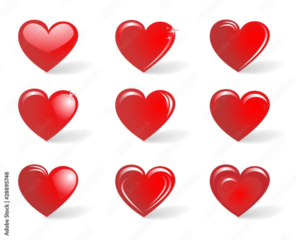 Red hearts, collection Red hearts, collection