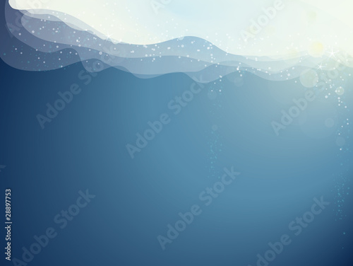 Underwater scene with sunrays