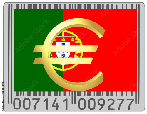 Portugal euro money national emblem currency barcode