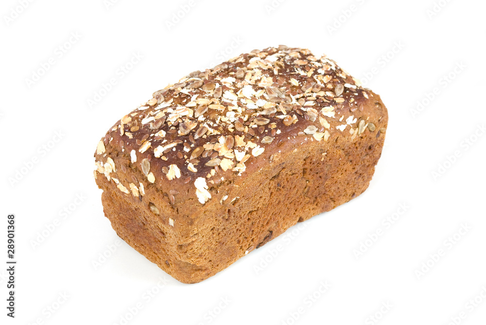 Rye dark bread with oats flakes and raisins Rye dark bread with oats flakes and raisins